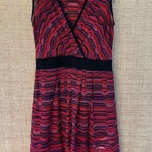 Missoni signature Red and Purple Wave Pattern Midi Dress